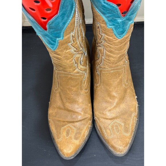 Coconuts by Matisse Western Cowboy Boots 8.5 Tan Teal Embroider Cimmaron Cowgirl - Picture 11 of 11